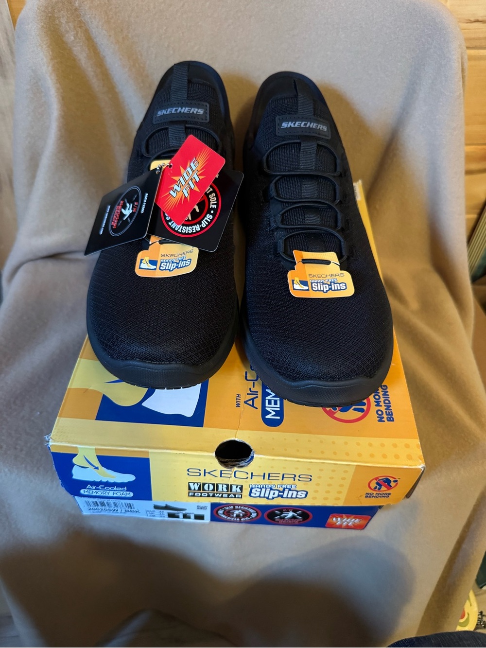 Skechers Men’s Black Slip-On Slip-Ins Athletic Work Sneakers